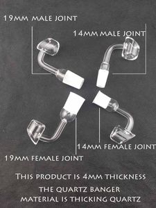 quartz banger 14mm 19mm man vrouw pijp gezamenlijke fabriek derict roken bongs kom hoge kwaliteit glas kruid kommen booreiland gewrichten hot koop