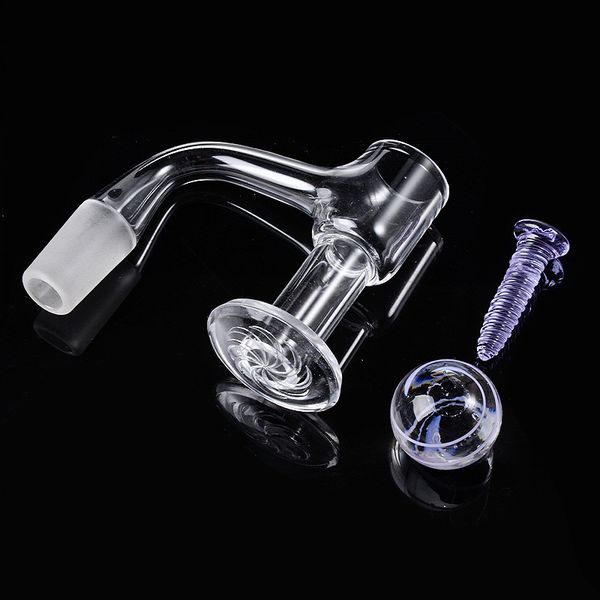 Cuarzo Banger Domeless Nails Accesorios para fumar 10 mm 14 mm Junta macho Sin soldadura Totalmente soldada Licuadora de grado de EE. UU. Banger de España con tornillo de mármol de vidrio