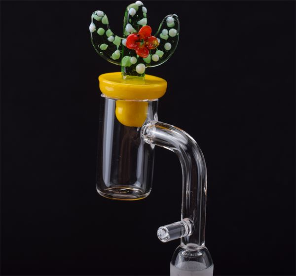 Quartz Banger Nail avec Cactus Carb Cap Crochet Domeless Dab E Nail 2mm paroi latérale épaisse Bangers 16mm 20mm Enail Rig Nail