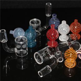 Quartz Banger Sablé Quartz Banger Bord biseauté Clou sans dôme avec bouchons en verre carb pour bong en verre dab rig