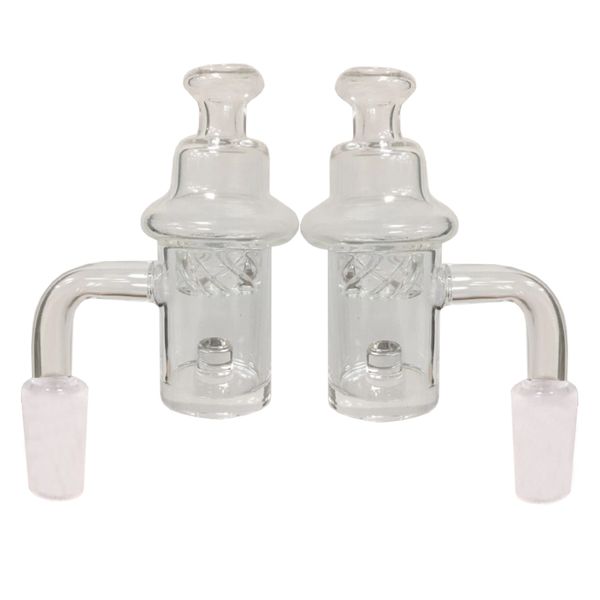 Banger de cuarzo con tapa de carburador ciclónico para fumar Tazones de calentamiento automático Columna interna Slurper 14 mm Macho 90 grados para tuberías de agua Cachimbas Bongs