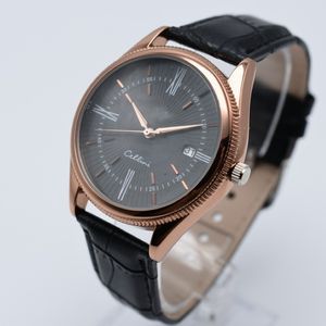 Quartz batterie en cuir ceinture automatique date de mode masculine montres en vente analogique Gold Men Designer Watch Wholesale Men Wristwatch Gift Montre 3075