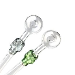 Bol à grande boule de 30mm, brûleur à huile en verre, tuyau de fumée, 5.6 pouces, 10mm, 1.5mm d'épaisseur, Tube de paille coloré en Pyrex, tuyaux à main pour crâne