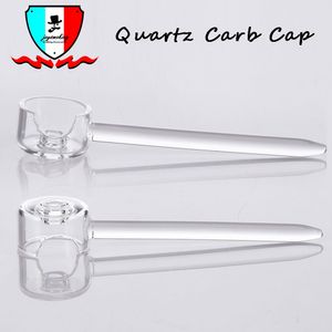 Quartz Carb Cap Dia 15.5mm 22.5mm Banger Nails Accessoires pour fumer avec une poignée sur le côté Verre Bong Dab Rigs 420