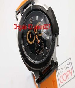 Quartz Chronograph Watch Men Trace Watch Portatil Hoogwaardige horloges Oranje rubberen band Couturier 1853389804