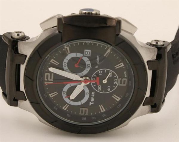 Montre chronographe à Quartz hommes Trace montre-bracelet Portatil T0484172705702 montres bracelet en caoutchouc noir COUTURIER 1853316i3358330