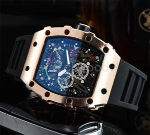 Quartz designer horloge heren skeleton horloges effen kleur zacht rubberen horlogeband sport reloj de lujo vijfpuntige ster dameshorloge dagjurk dh011 C23