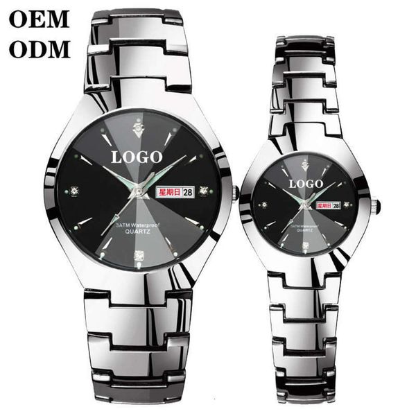 Quartz numérique mode hommes rétro-éclairage alarme cuir acier inoxydable céramique plaqué bleu noir petit moyen montre-bracelet montre
