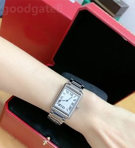 Mouvement à quartz montre dame réservoir carré montres de créateur montres en acier inoxydable mouvement montres décontractées simples classiques xb09
