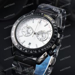 Boîtier de montres à mouvement à Quartz, bracelet entièrement en acier inoxydable, montre de sport pour hommes de 41MM, montres-bracelets lumineuses, cadeaux