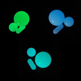 Píldora de perla de cuarzo Conjunto luminoso OD 12 mm 20 mm 6 * 15 mm Fumar que brilla intensamente Dab Bead Cápsula Insertar Spinning Azul Verde Para Terp Slurper Banger