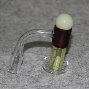 Quartz fumer Banger ensemble 14mm mâle femelle 90 degrés ongles Bangers lumineux Terp perle perle pour tuyau d'eau en verre dab rig