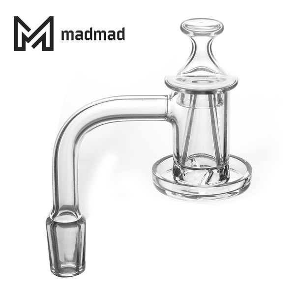 Juego de banger para fumar con hilandero de cuarzo con 1 perla terp de cuarzo, 1 tapa de carburador de vidrio, 1 junta de cono de cuarzo 10/14/19 mm macho / hembra para plataformas petrolíferas de bongs