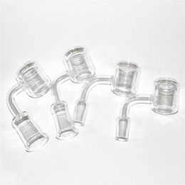 Cachimbos térmicos de quartzo bolha para fumar com 10 14 18mm tubo duplo unhas dicas para cachimbos de água bongs de vidro