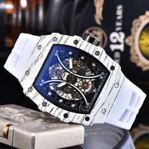 Reloj de cuarzo para hombre, caja de fibra de carbono de alta calidad, reloj de moda, movimiento de batería, fecha automática, reloj de pulsera resistente al agua, relojes para hombre, reloj deportivo