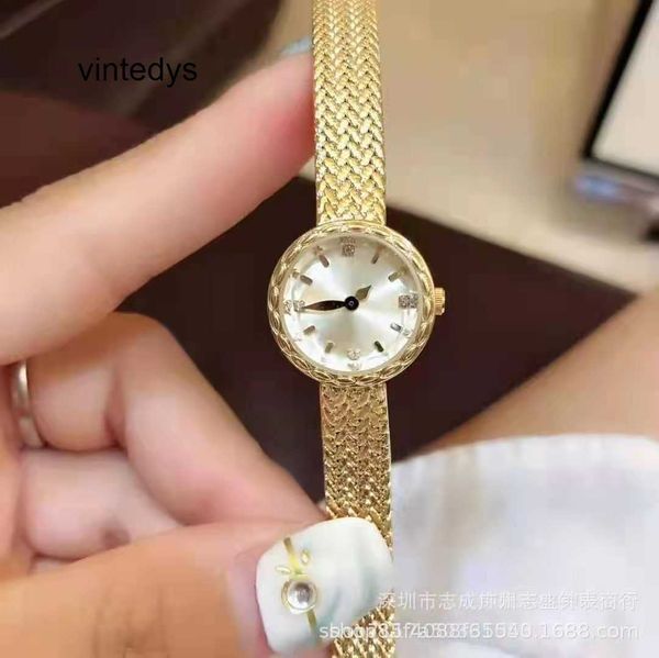 Reloj de cuarzo para mujer, el mismo reloj dorado vintage, nuevo, mini, delicado, cuadrado, oreja de trigo, para mujer