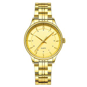 Quartz Watch Lovers Women Men Parpes Analoge horloges lederen polshorloges mode casual goud