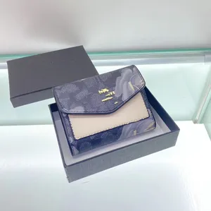Quatily 2023 New Camellia Short Dreifach-Geldbörsen-Clutch von hoher Qualität mit luxuriöser Box