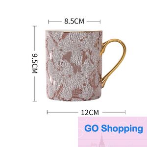Quatily European-Style Creative Ins Ceramic Cup Golden Edge Milk Tea Mok Cross-Borde Huishoudelijke koffiebekers Groothandel