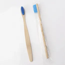 Quatily Fashion Brosse à dents en bambou Brosse à poils doux Brosse à dents en bambou naturel Couleur arc-en-ciel Soins bucco-dentaires Hôtel Jetable Maison Fournitures de bain en gros