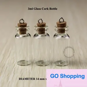 Quatily glazen reageerbuis fles met kurk voor hangers mini 50st 3ml Mini kleine glazen flesjes flesjes potten met kurken decoratief gekurkt nnd Groothandel