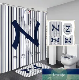 Quatily NYAA – rideau de douche décoratif en mosaïque, 4 pièces, tapis sur pied, couvercle de toilette, ensemble de tapis de bain pour décor de salle de bain
