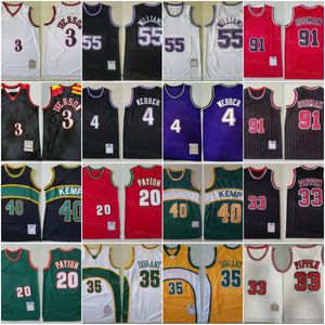 Retour Basketball Allen Iverson Jason Williams Jersey Chris Webber Scottie Pippen Dennis Rodman Gary Payton Kevin Durant Shawn Kemp Hommes Vintage Sport