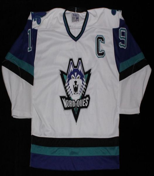 Quebec Nordiques Wolf Jersey 19 Joe Sakic Hockey Jersey bordado cosido Personaliza cualquier número y nombre Jerseys5725837