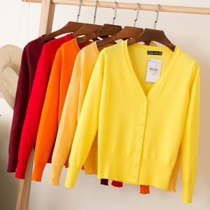 Damestruien 28 kleuren gebreide vesten Spring herfst Cardigan Women Casual Long Sleeve Tops V Neck Solid Women Sweater Coat 200918
