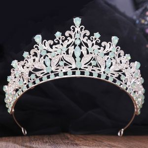Queen 7 Colors Opal Crystal Butterfly Tiara Crown Women Girls Wedding Party Bridal Elegant Hair Dress Accessoires Sieraden