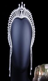 Reine Atlanna Mera Movie Aquaman Cosplay Accessories Femmes Filles Bijoux Royale Trident Crown Long Tassel Luxurious Headwear J1315584