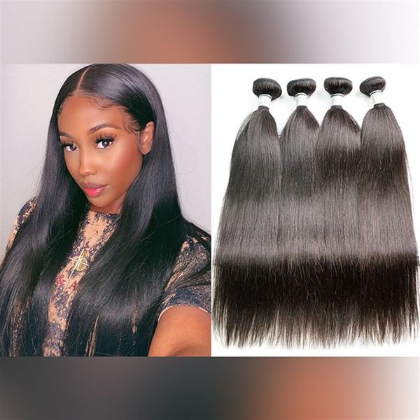 Queen Beauty 3 Bundles 10-30 pouces Virgin Remy Loose Wave Jerry Curly Body Straight Couleur naturelle Noir Raw Virgin Remy Brésilien I2284