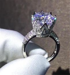 Reine Crown 4CT Lab Diamond Ring 925 Sterling Engagement Aging Band de mariage pour femmes bijoux de fête d'anniversaire de mariée7290434