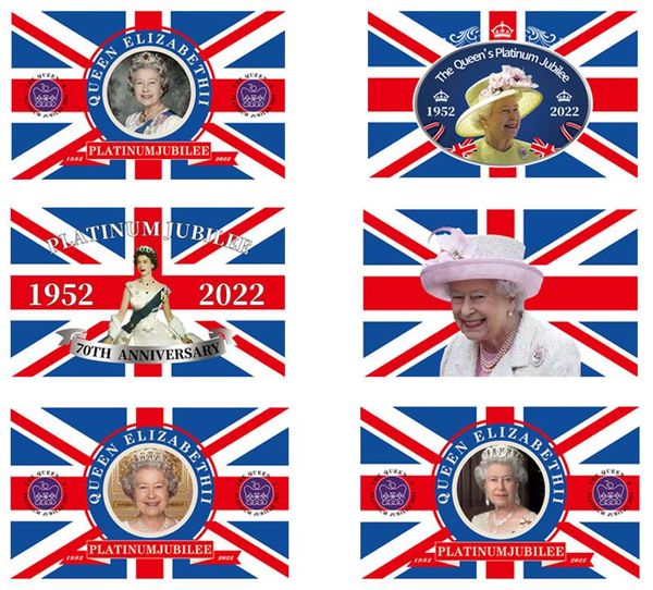 Drapeau de la reine Elizabeth II 3x5FT bannière britannique 70e décorations de fête en gros