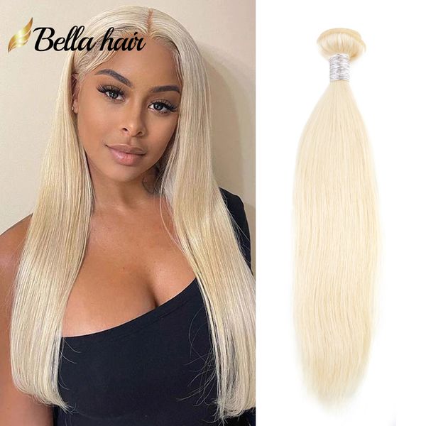 11A # 613 Paquetes de cabello rubio Tejidos Tramas dobles Recto Ondulado Onda del cuerpo 613 Color Extensiones de cabello humano 8-30 pulgadas Bella Trama fuerte