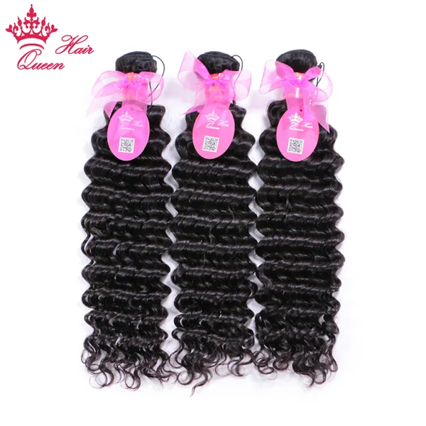 Bundles de tissage de cheveux brésiliens à vague profonde 100% tissage de cheveux bruts vierges humains couleur naturelle livraison gratuite Queen Hair Official Store