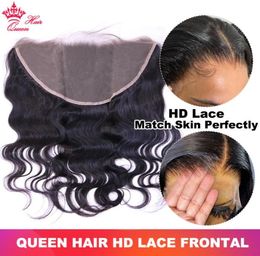 Queen Hair Real HD invisible 13x6 13x4 FRONTAGE CLOSE DE LACE INDÉCTABLE FRONTAL BRÉSILIAN VILLE VILLE 100 CHEAUX HUMAINS Small Nots PR5972820