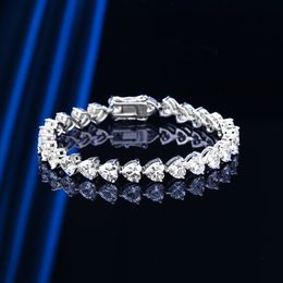 Reine Heart 6 mm Moisanite Diamond Bangle Bracelet 100% réel 925 Bracelets de mariage en argent sterling pour femmes bijoux de fiançailles