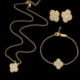 Reine Lotus haute qualité mode plaqué or 18 carats fleurs série Bracelet boucles d'oreilles collier ensemble de bijoux pour les femmes Whole3076