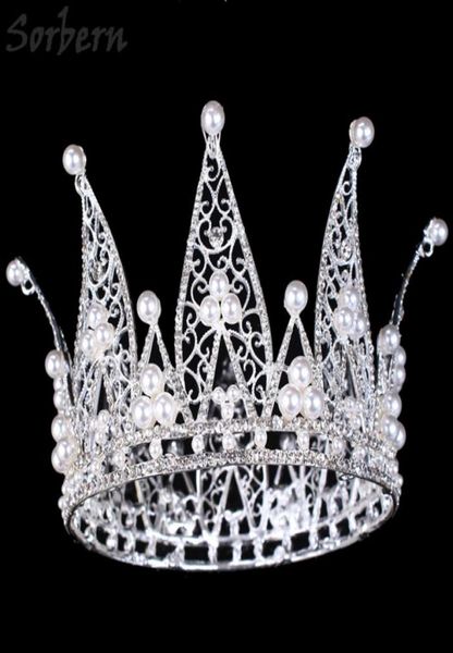 Accesorios para el cabello de la reina del copa de la corona princesa real corona fina diamante hecho a mano exagerado gran corona limitada edición 9971200