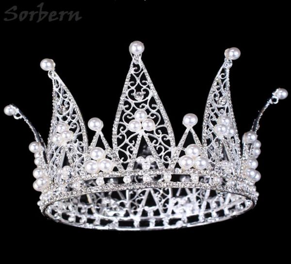 Accesorios para el cabello de la reina del copa de la corona de la corona princesa real corona fina diamante hecho a mano exagerado grande edición limitada 8879825