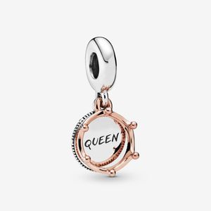 Queen Regal Crown Dangle Charm Pandoras 925 Sterling Silver Luxury Charm Set Bracelet Faire des charmes en or rose Designer Collier Pendentif Boîte d'origine en gros