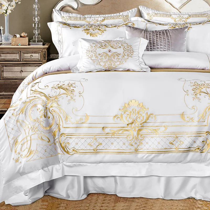 Parure De Lit King Size 100% Coton égyptien - 1500 Fils - Beige Uni - Neuf