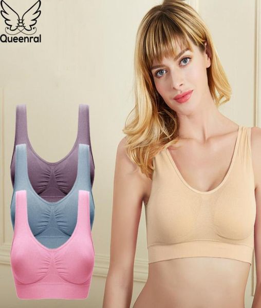 Bras de talla grande de 3pcslot queenral para mujeres sin sujetador sin costuras con almohadillas de gran tamaño 5xl 6xl BRALETTE Brassiere chaleco inalámbrico BH 2015607586