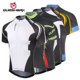 Queshark Men korte mouw fietsentrui Premium zomer MTB uniform Mountain Road Bike Top Quick Dry Riding Bicycle Cloths