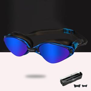 QUESHARK Mujeres Hombres Adultos HD Anti-Fog Protección UV Gafas de natación Deportes acuáticos Buceo Gafas de natación con caja portátil Set 240322