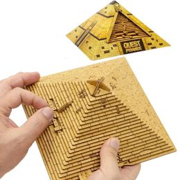 Quête pyramide haute difficulté Impossible Puzzle en bois casse-tête 3D Rompecabezas IQ jeux Juguetes Y Aficiones 240304