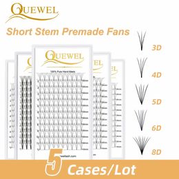 Les coups de cils de connexion 5 plateaux pré-volume de pré-volume de cils russes Volume Extensions de cils courts de tige courts 3D / 4D / 5D / 6D TRAY FLUFFY LASH 240327