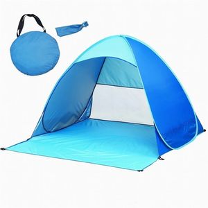 Snelle automatische strandt Tent Outdoor Strand Shady Sun Shelter Tent UPF50 Draagbare strandluifel voor kamperen Vissen 240422