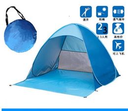 Tente de plage à ouverture automatique rapide, abri solaire, protection contre les UV, ombre légère pop-up ouverte pour le camping en plein air et la pêche 240126